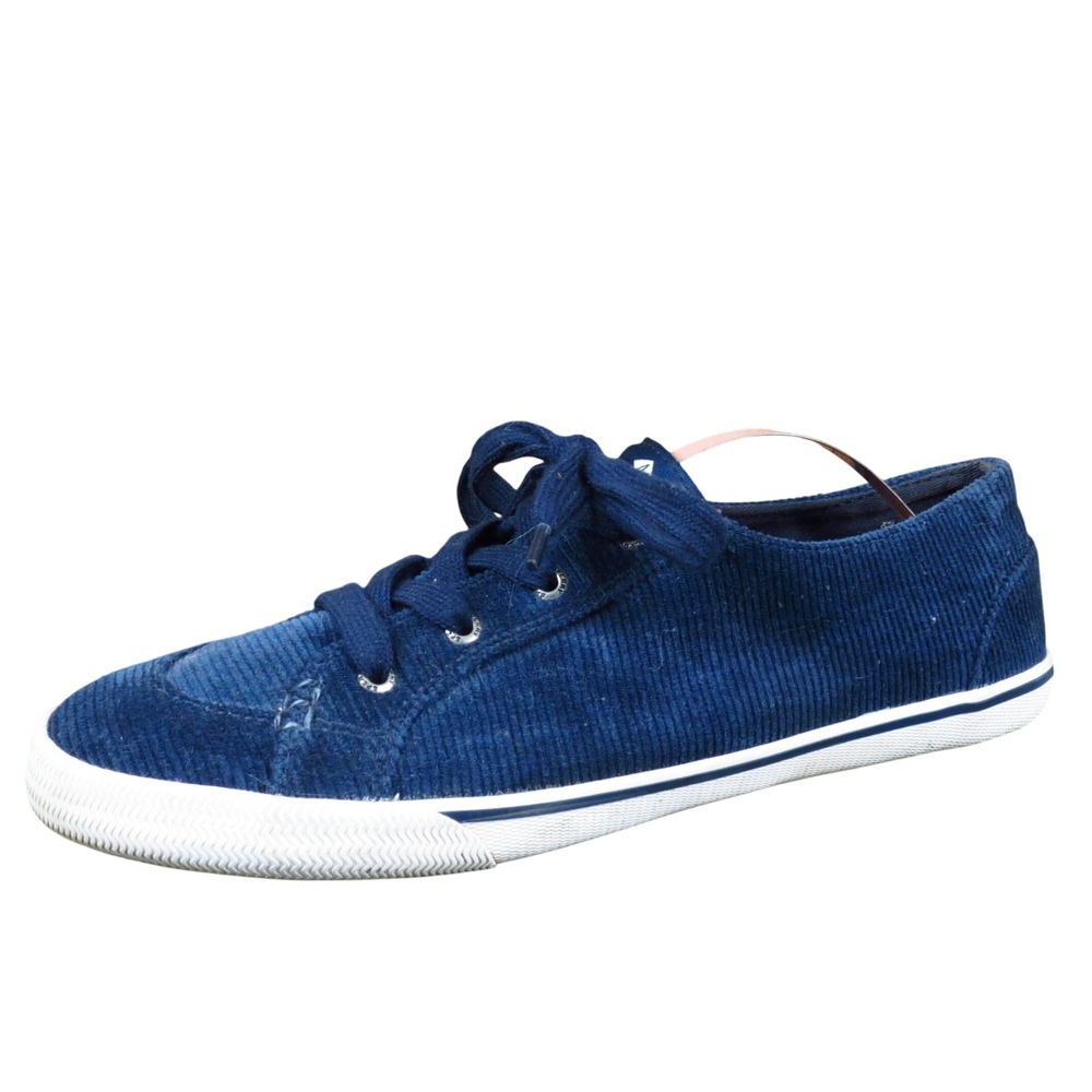 Sperry Women's Navy Corduroy Lace-Up Sneaker‎ Casual Comfort Size 9 Rubber Sole